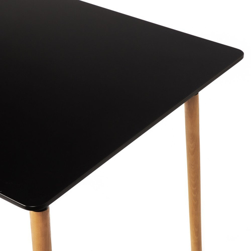 Stół Czarny Prostokątny 120 x 60 cm Do Kuchni Jadalni