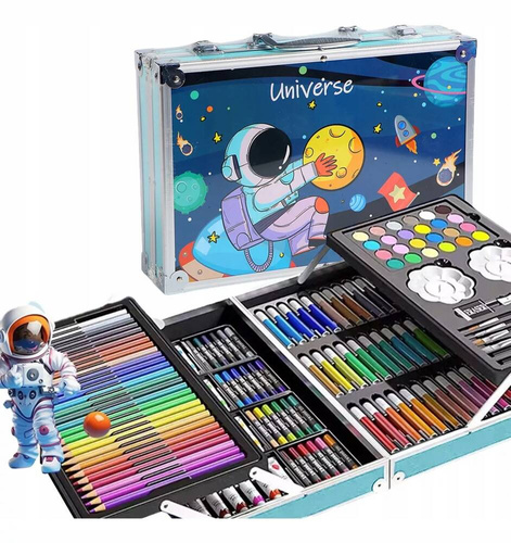 ZESTAW DO MALOWANIA KREATYWNY DLA DZIECI WALIZKA 145 elem. KOSMONAUTA