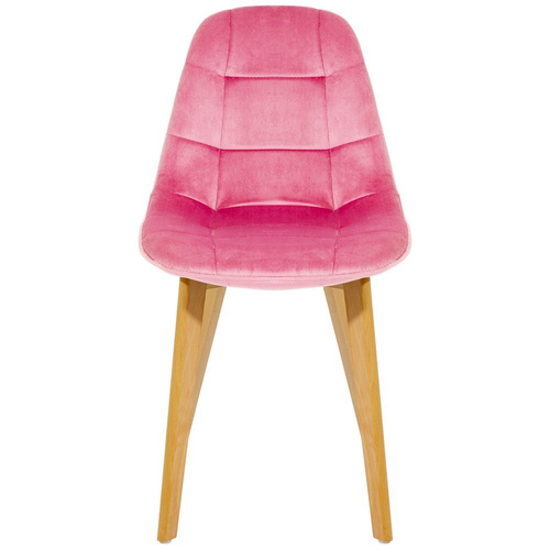 Krzesło Skandynawskie Welurowe Pikowane Tapicerowane Antyczny Róż