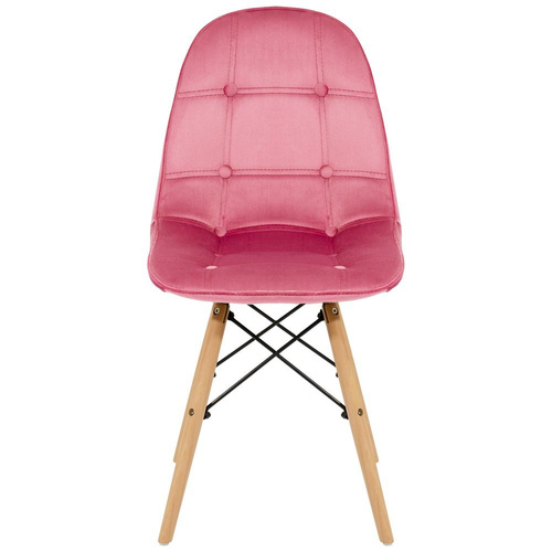 Krzesło Skandynawskie Welurowe Pikowane Tapicerowane 6 szt. Antyczny Róż