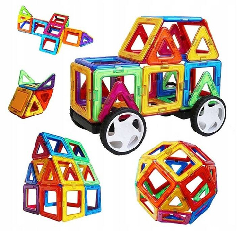KLOCKI MAGNETYCZNE KONSTRUKCYJNE 3D DUŻE 128 elem.