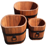 Drewdon Donica Sosnowa z Uchwytami 60x37x31 Rustikal Orzech