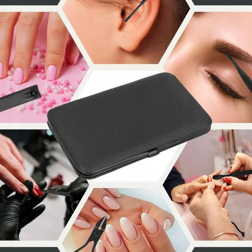 ZESTAW DO MANICURE PAZNOKCI PRZYBORNIK ETUI 16 el