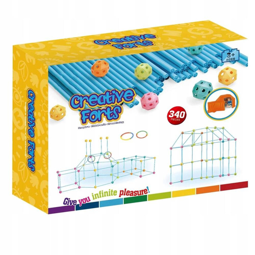 SŁOMKI KLOCKI KONSTRUKCYJNE DUŻE DO BUDOWANIA BAZY 340 elem.