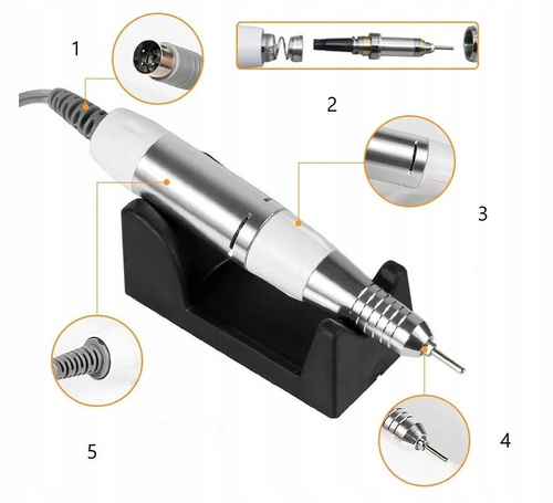 FREZARKA DO PAZNOKCI MANICURE PEDICURE MOCNA PROFESJONALNA 80W FREZY ZESTAW