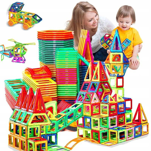 KLOCKI MAGNETYCZNE KONSTRUKCYJNE 3D DUŻE 128 elem.