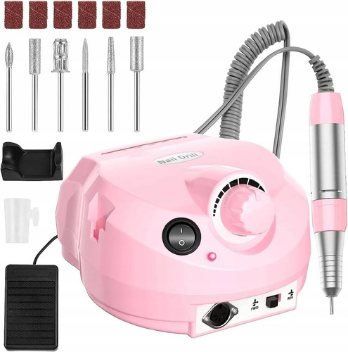 FREZARKA DO PAZNOKCI MANICURE PEDICURE MOCNA PROFESJONALNA 80W FREZY ZESTAW