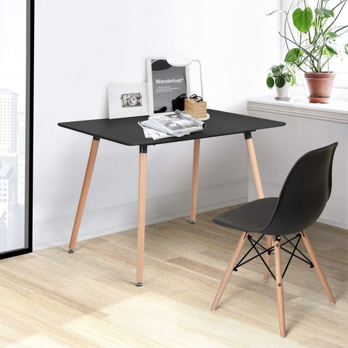 Stół Czarny Prostokątny 120 x 60 cm Do Kuchni Jadalni