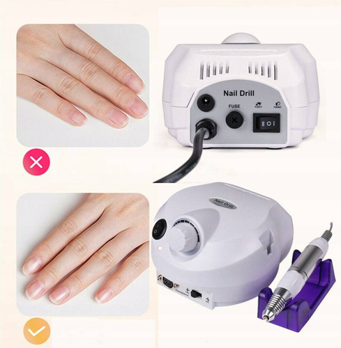 FREZARKA DO PAZNOKCI MANICURE PEDICURE MOCNA PROFESJONALNA 80W FREZY ZESTAW