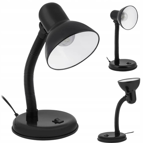 LAMPKA BIURKOWA REGULOWANA SZKOLNA NA BIURKO NOCNA CZARNA