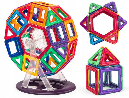 KLOCKI MAGNETYCZNE KONSTRUKCYJNE 3D DUŻE 128 elem.