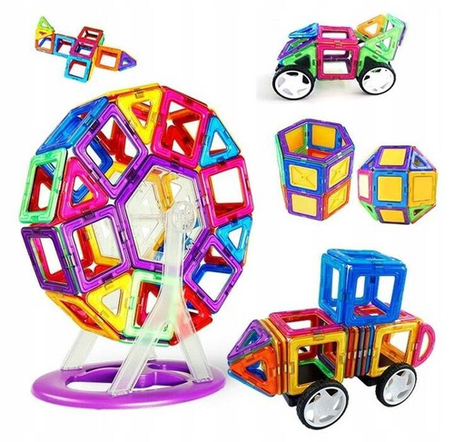 KLOCKI MAGNETYCZNE KONSTRUKCYJNE 3D DUŻE 128 elem.
