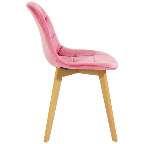 Krzesło Skandynawskie Welurowe Pikowane Tapicerowane Antyczny Róż