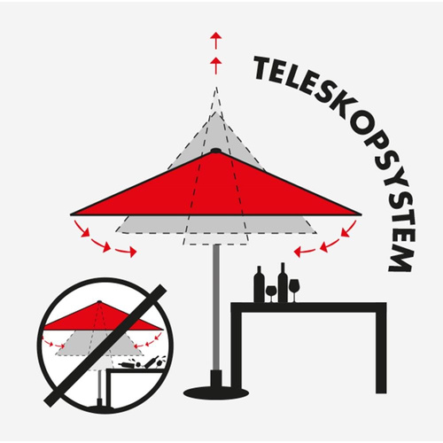 Doppler Parasol Ogrodowy Active Tele 340cm Antracytowy (453568 840)