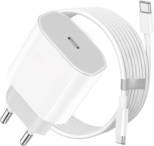 SZYBKA ŁADOWARKA SIECIOWA ZASILACZ PD 20W + KABEL USB-C-DO USB-C PD 150cm