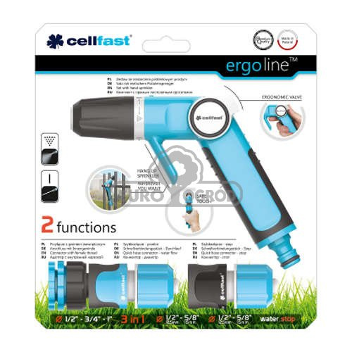 Cellfast Zestaw Zraszacz Pistoletowy Prosty + Złącza Ergo Line 1/2'' 53-520