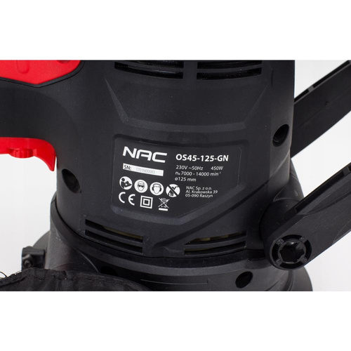 NAC OS45-125-GN Szlifierka Mimośrodowa Elektryczna 125mm 450W