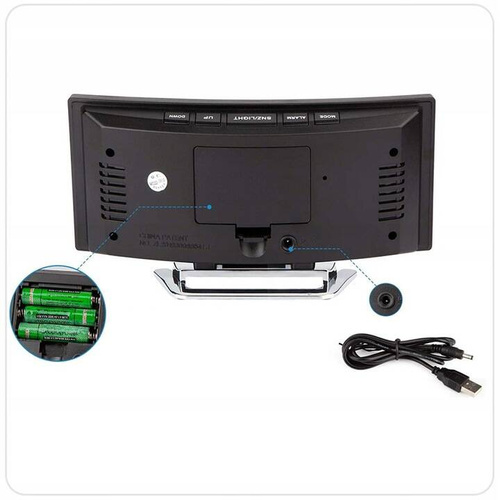 BUDZIK ZEGAR ELEKTRONICZNY CYFROWY LED TERMOMETR