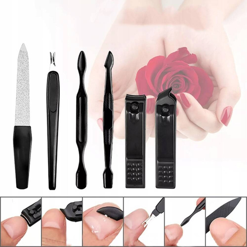 ZESTAW DO MANICURE PAZNOKCI PRZYBORNIK ETUI 24 el