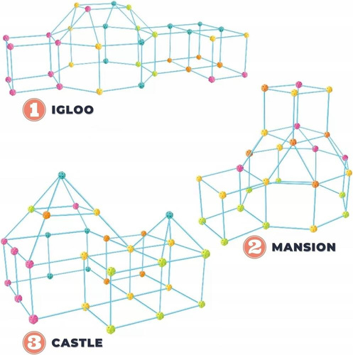 SŁOMKI KLOCKI KONSTRUKCYJNE DUŻE DO BUDOWANIA BAZY 340 elem.