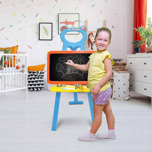 TABLICA DWUSTRONNA MAGNETYCZNA + KREDA 3w1 NA SZTALUDZE DLA DZIECI