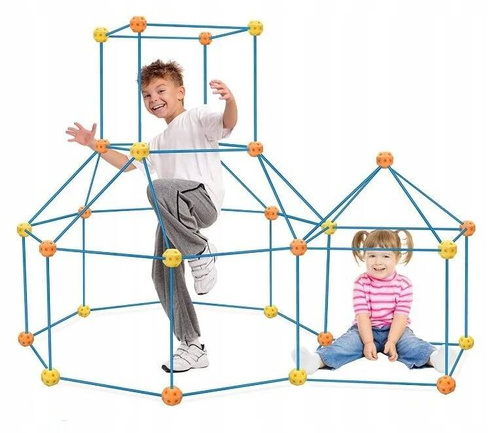 SŁOMKI KLOCKI KONSTRUKCYJNE DUŻE DO BUDOWANIA BAZY 340 elem.