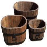 Drewdon Donica Sosnowa z Uchwytami 60x37x31 Rustikal Palisander