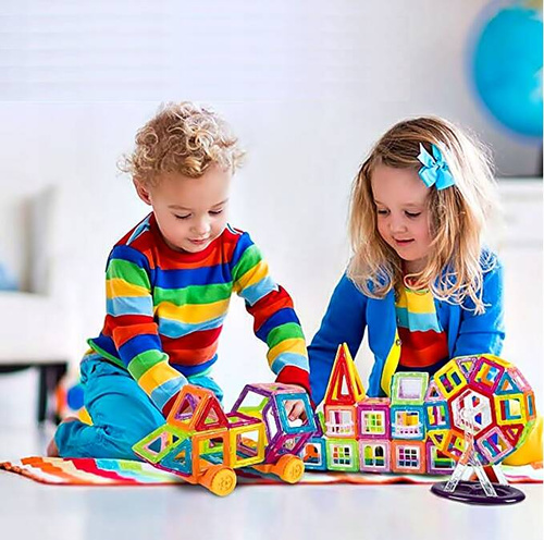 KLOCKI MAGNETYCZNE KONSTRUKCYJNE 3D DUŻE 128 elem.