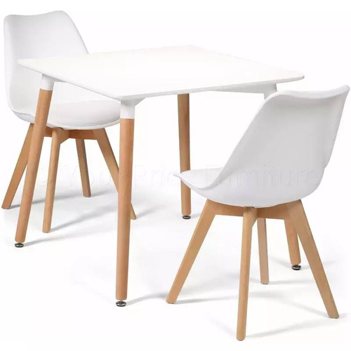 Stół Biały Kwadratowy 100 x 100 cm Do Kuchni Jadalni