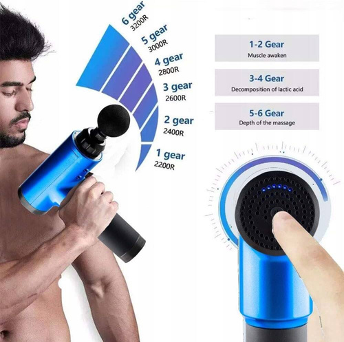 MASAŻER  DO MASAŻU CIAŁA MASSAGE GUN PRO Z AKUMULATOREM MOCNY