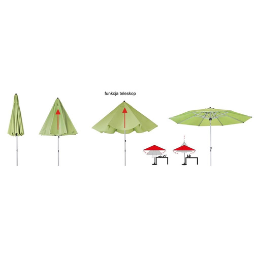 Doppler Parasol Ogrodowy Active Tele 340cm Jasnozielony (453568 836)