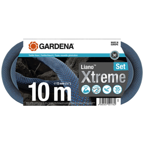 Gardena Wąż Ogrodowy Tekstylny Liano Xtreme 10m (1/2'') Zestaw 18460-20