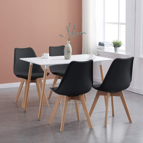 Stół Biały Prostokątny 120 x 80 cm Do Kuchni Jadalni