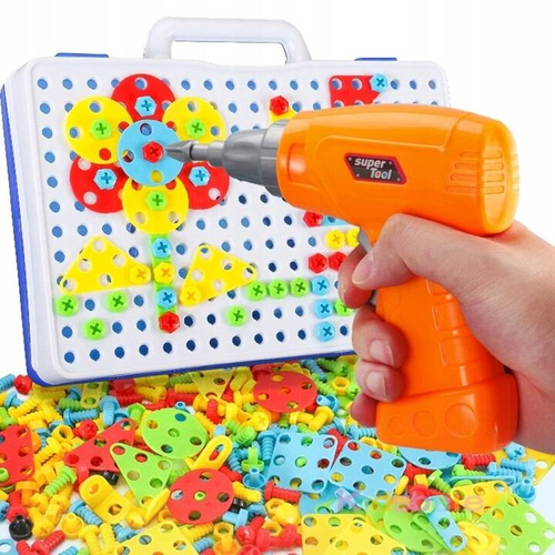 KREATYWNE PUZZLE KLOCKI KONSTRUKCYJNE 3D WKRĘTARKA WALIZKA 237 elem.