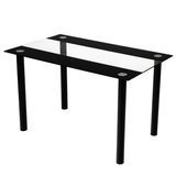Stół Szklany Prostokątny Czarny 120x70cm Nowoczesny
