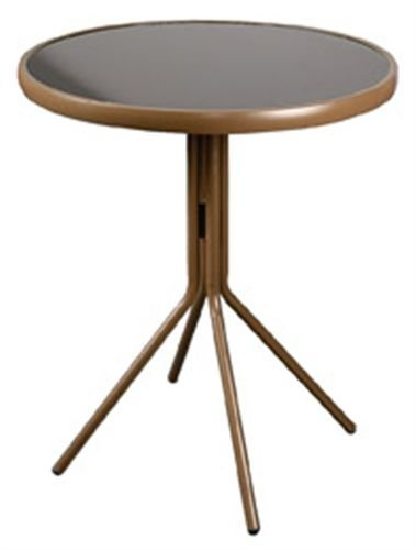 STÓŁ OKRĄGŁY z ramą brązową. Ekspozycja.