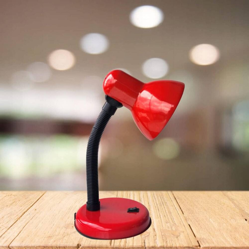 LAMPKA BIURKOWA REGULOWANA SZKOLNA NA BIURKO NOCNA CZERWONA