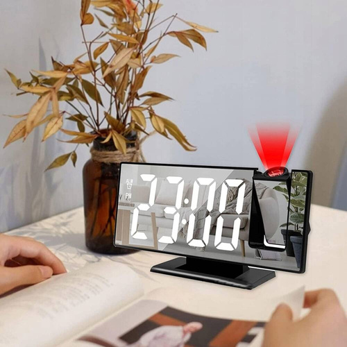ZEGAR BUDZIK ELEKTRONICZNY CYFROWY LED TEMPERATURA PROJEKTOR