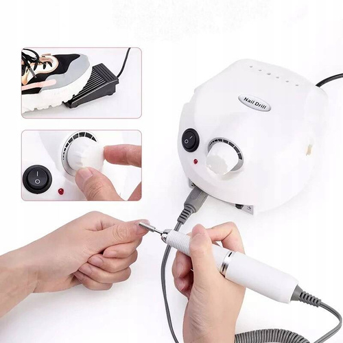 FREZARKA DO PAZNOKCI MANICURE PEDICURE MOCNA PROFESJONALNA 80W FREZY ZESTAW