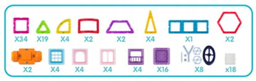 KLOCKI MAGNETYCZNE KONSTRUKCYJNE 3D DUŻE 128 elem.