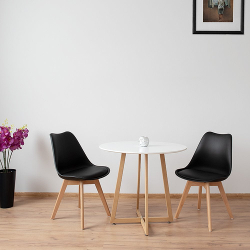 Stolik Kawowy 80cm W Stylu Skandynawskim Biały