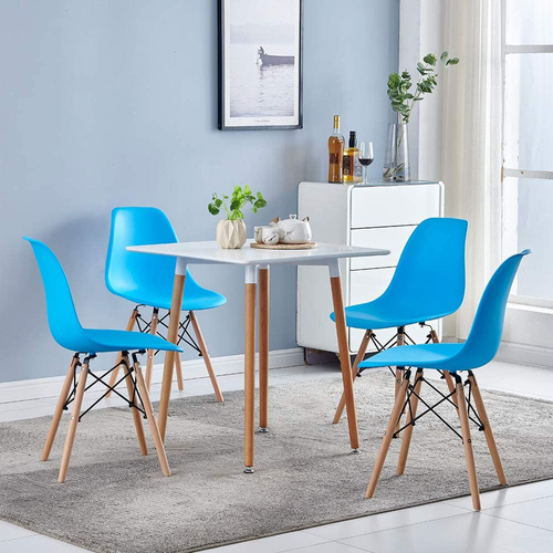 Stół Biały Kwadratowy 100 x 100 cm Do Kuchni Jadalni