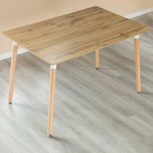 Prostokątny Stół Skandynawski Do Kuchni Jadalni 120 x 80 cm Drewno Bukowe