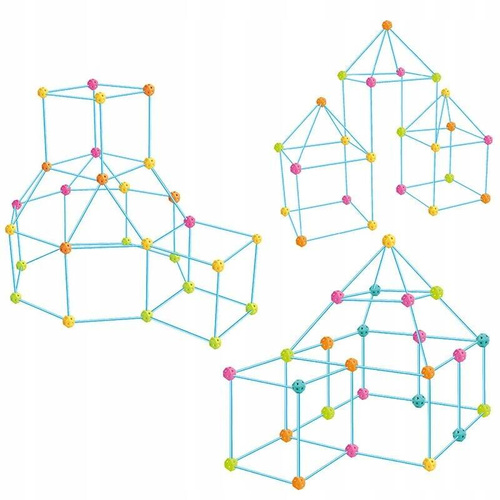 SŁOMKI KLOCKI KONSTRUKCYJNE DUŻE DO BUDOWANIA BAZY 68 elem.