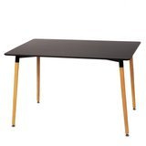 Stół Czarny Prostokątny 120 x 80 cm Do Kuchni Jadalni