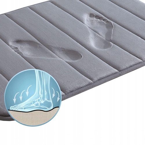 Dywaniki Łazienkowe Szare Antypoślizgowe Zestaw 2szt