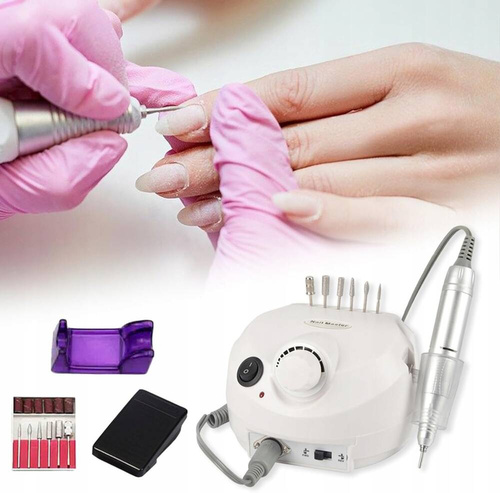 FREZARKA DO PAZNOKCI MANICURE PEDICURE MOCNA PROFESJONALNA 80W FREZY ZESTAW