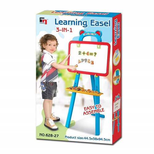 TABLICA DWUSTRONNA MAGNETYCZNA + KREDA 3w1 NA SZTALUDZE DLA DZIECI