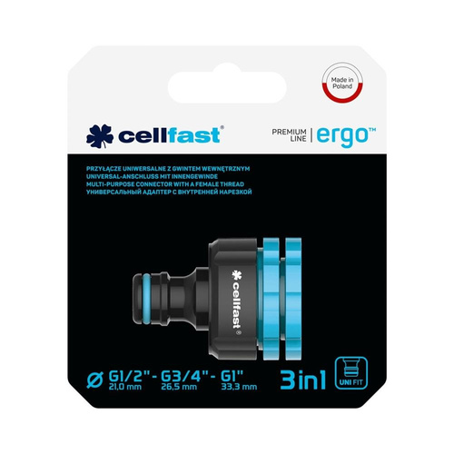 Cellfast 53-210 Przyłącze z Gwintem Wewnętrznym Ergo Line 1/2'', 3/4'', 1'' 