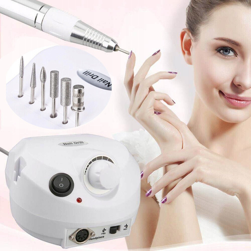 FREZARKA DO PAZNOKCI MANICURE PEDICURE MOCNA PROFESJONALNA 80W FREZY ZESTAW